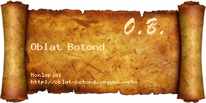 Oblat Botond névjegykártya